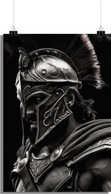 Zdjęcie produktu dla Plakat Spartan - 300 plakatów - Czarno-biały - Plakat filmowy - 51x71cm - Idealny do oprawienia w ramkę