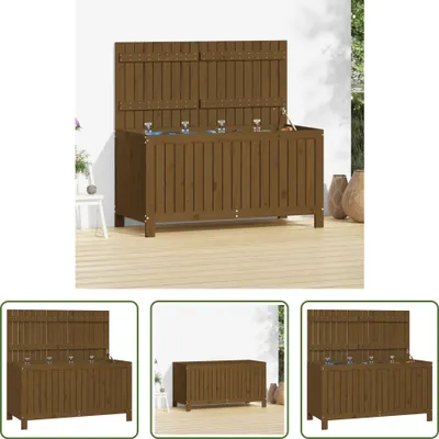 Produktbild von The Living Store Gartentruhe Honigbraun 121x55x64 cm Massivholz Kiefer