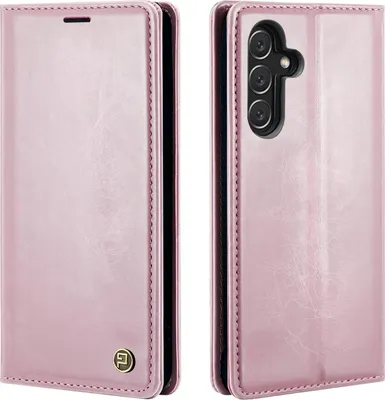 Produktbild von Handyhülle für Samsung Galaxy A14 / A14 5G Kunstleder Flip Vintage Cover Hülle RFID Schutz Case Kartenfach Farbe: Rosa