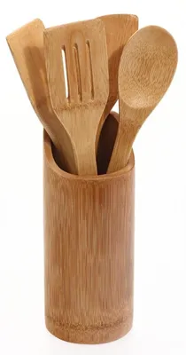 Produktbild von Küchenutensilien-Set KITCHERO 4 Kochlöffel und Ständer, Bambus