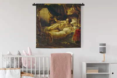 Produktbild von MuchoWow® Wandteppich Wandbehang Danaë - Gemälde von Rembrandt van Rijn 90x90 cm Tapisserie Dekoration Wandtuch - Wandaufhänger