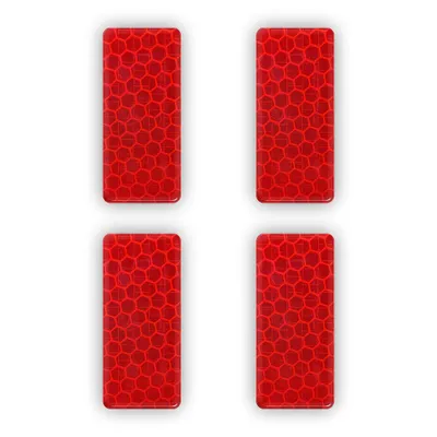 Produktbild von 3D Reflektierende Aufkleber für Motorrad Rechtecke Rot 4 Stück