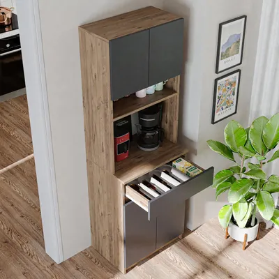 Produktbild von Roomart NAPOLI Küchenschrank 60 cm breit, Anthrazit-Eiche
