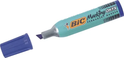 Produktbild von Permanentmarker Marking Onyx Keilspitze blau Packung mit 12 Stück