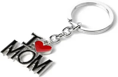 Produktbild von CHPN - I love Mom Schlüsselanhänger - I Love MOM - Silberfarben - Muttertag - Muttertag - Geschenk - Geschenk zum Muttertag - Mama