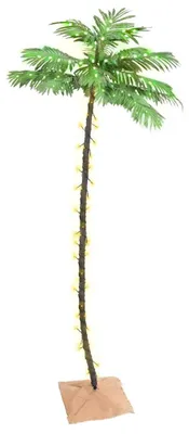 Produktbild von vidaXL Künstliche Palme mit 136 LEDs Warmweiß 220 cm