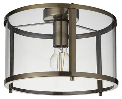 Zdjęcie produktu dla Lampa wisząca HOPTON antyczna mosiężna 1xE27x20W szkło wym:21,5x31x31cm IP20 Endon
