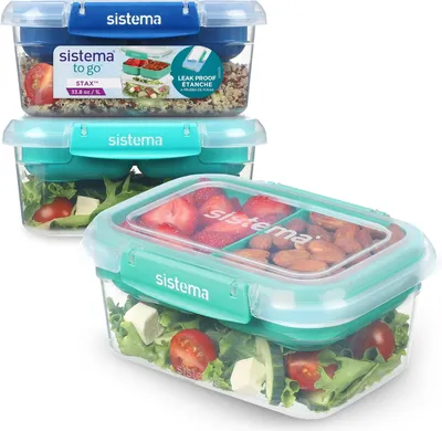 Produktbild von SISTEMA Lunchbox "Stax" 2-fach sortiert 113076