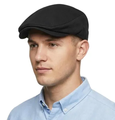 Produktbild von Schiebermütze Herren mit Futter, Flatcap, Barett, Newsboy Cap, Schwarz, Einheitsgröße