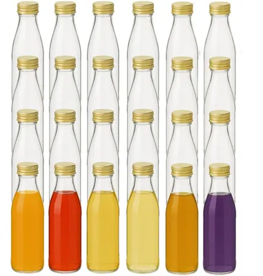Image de Lot de 24 bouteilles en verre rétro avec bouchon à vis