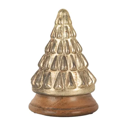 Produktbild von Clayre & Eef Weihnachtsdekoration Weihnachtsbaum Ø 13x19 cm Goldfarbig Glas
