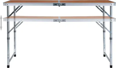 Obrázok produktu pre vidaXL Skladací kempingový stôl hliníkový 120 x 60 cm