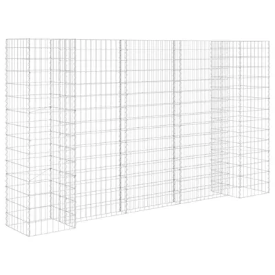 Obrázek produktu pro vidaXL Gabionový koš na rostliny ve tvaru H Ocelový drát 260x40x150 cm