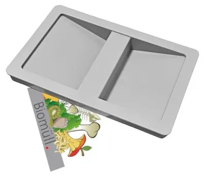 Produktbild von Hailo Deckel 1068589 mit Aufkleber Biomüll für Inneneimer hellgrau