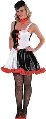 Produktbild von M213184-M schwarz-rot-weiß Damen Harlekin Kleid Zirkus Kostüm Gr.M