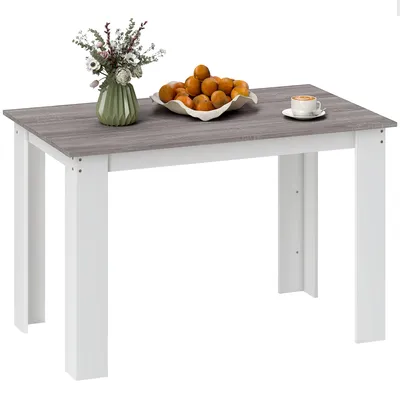 Imagen del producto de Mesa de Comedor para 4-6 Personas Rectangular de Melamina de Madera y Estilo Moderno 120x69x75 cm Gris y Blanco