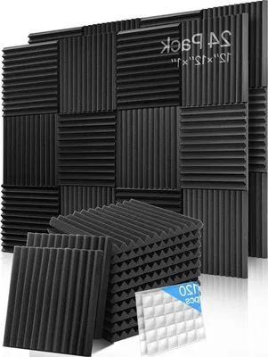 Produktbild von Famanu Schallschutzpaneele 24 Stück - Akustische Schaumstoffe - Geräuschreduzierung für Home Studios - 30 x 30 x 25 cm
