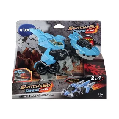 Zdjęcie produktu dla VTech Switch & Go Dino's LAZOR, LE SUPER VÉLOCIRAPTOR, 4 lat(a), Plastik, Niebieski, 303 g
