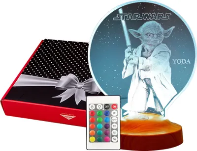 Produktbild von Star Wars Meister Yoda 3D Nachtlicht, Geschenk für Jungen, Geburtstagsgeschenk für Star Wars Fans