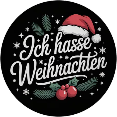 Produktbild von Ich hasse Weihnachten Magnet mit Weihnachtsmannhut