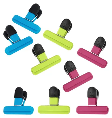Lebensmittel-Clips, 9 Stück, Verschlussclips, Kunststoff, 7,5 cm