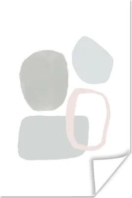 Produktbild von MuchoWow® Poster Linienkunst - Abstrakt - Pastell 40x60 cm - Plakate für die Wand - Poster Babyzimmer