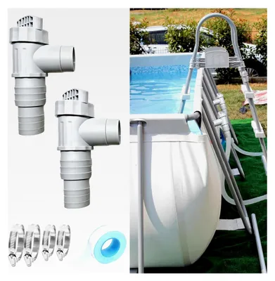 Produktbild von Wartungshahn/Absperrhahn für Pools mit 32 mm Schlauchanschluss, 2 Stück
