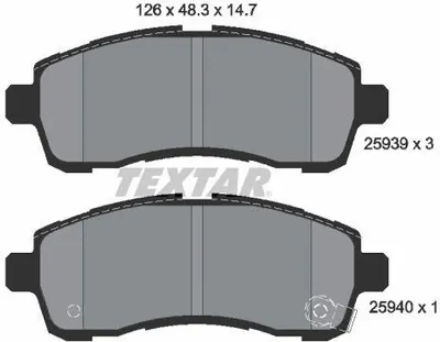 Produktbild von TEXTAR Bremsbeläge Satz Vorne für MAZDA 2 Schrägheck (DE, DH3) 2593901