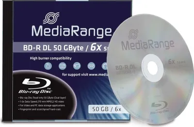 Produktbild von MediaRange MR506, BD-R, 120 mm, 50 GB, 405 nm, 6x, Jewelcase