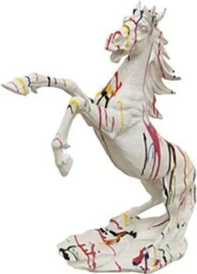 Image de Sculpture Chevaux en plastique sur un support Sculptures Statues 92cm Nouveau