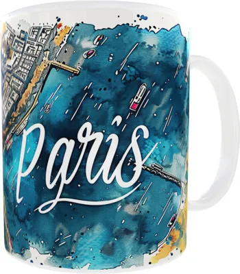 Produktbild von Becher 330ml NEU Urlaub Reise Paris Karte Paris Frankreich