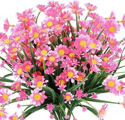 Image de Fleurs artificielles, lot de 4, vertes, résistantes aux UV, plantes et arbustes, pour l'intérieur et l'extérieur, pour la maison, le jardin, les mariages, la décoration