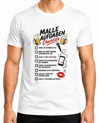 Productafbeelding van Grappige opdrachten checklist, drinkspel, vrijgezellenfeest, statement, sarcasme, heren T-shirt, wit, maat M