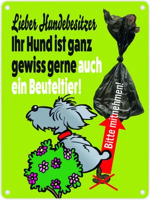 Produktbild von Kein Hundeklo Metallschild in 15x20 cm mit lustiger Illustration und Spruch in