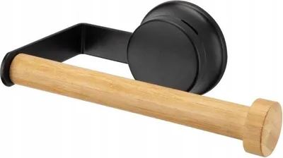 Produktbild von Papierhalter mit Saugnapf Schwarz Bambus Maxim