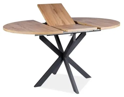 Image de Table à manger extensbile "Gaston" - Marronclair/Noir - L 100(135) x H 75 cm