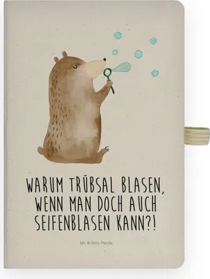 Produktbild von Mr. & Mrs. Panda notizbuch Bär Seifenblasen - Transparent - Geschenk, Journal, Kladde, Teddy, Adressbuch, Lustig Sein Glücklich Traurig Happy, Skizzenbuch, Tagebuch