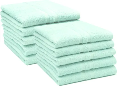 Produktbild von 10er Set Handtücher, 50x100 cm, 100% Baumwolle, hellblau
