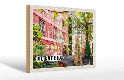 Produktbild von Holzschild Städte Nürnberg Südstadt Kunst Platz 30x20cm