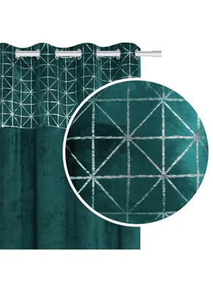 Zdjęcie produktu dla SIIN błyszcząca zasłona welurowa 140 cm x 250 cm Gero ciemnozielona 140 cm x 250 cm