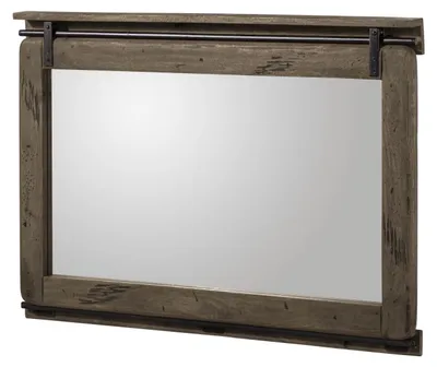 Produktbild von MASSIVMOEBEL24.DE Spiegel Mango 114x6x80 grau lackiert RAILWAY #278