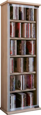 Produktbild von Holz CD DVD Regal Classic Glastür