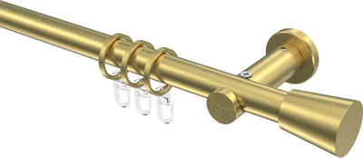 Produktbild von Interdeco Gardinenstange / Vorhangstange Messing-Optik, Typ Platon Sitra (Konus), 20 mm Ø 1-läufig, 360 cm
