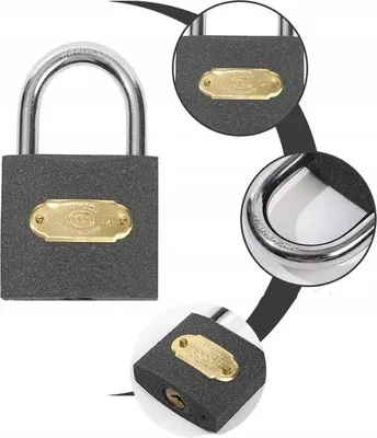Produktbild von Einbruchsicheres Vorhängeschloss mit Riegel, 50 mm + 3 Schlüssel