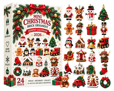 Produktbild von 3D 24-Tage Weihnachts Brick Ornament Adventskalender 24 Bausets Zum Hängen Einheitsgröße E