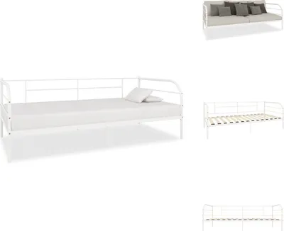 Produktbild von vidaXL Tagesbett-Rahmen Weiß Metall 90×200 cm -  Betten & Bettgestelle