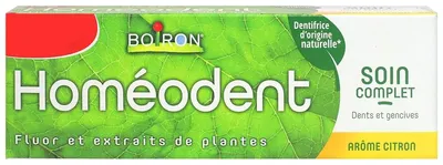 Produktbild von Zahnpasta, Boiron, Homeodent, Bifluoriniert mit Kräuterextrakten und Chlorophyll, mit Fluorid, Zitrusgeschmack 75ml