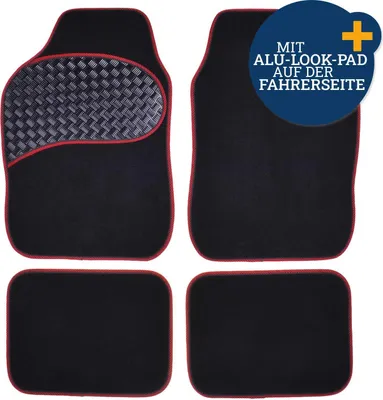 Image de Jeu de tapis de voiture « Alu Look » rouge