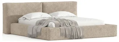 Zdjęcie produktu dla Łóżko tapicerowane DreamLux Noble 140 x 200 cm ze stelażem i pojemnikiem na pościel tkanina Loop 3, productTiles.product.images.aiGenerated