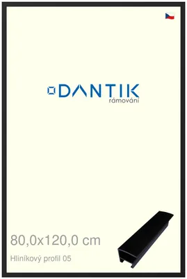 Obrázok produktu pre Rám DANTIK 80x120 | ALU profil 7005 čierny matný (Plexi Clear)
